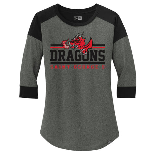 Ladies New Era Baseball Tee - Dragon Thumbnail