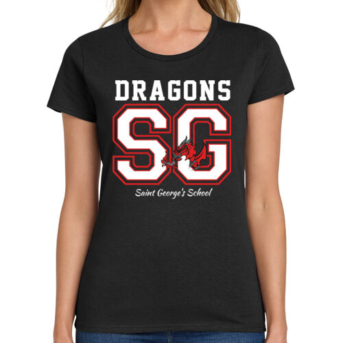 Ladies Cotton Tee - Black SG Thumbnail