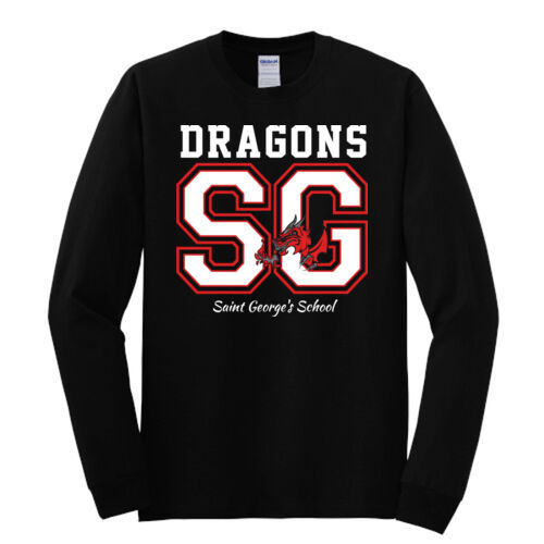 Adult Long Sleeve Cotton Tee - Black SG Thumbnail